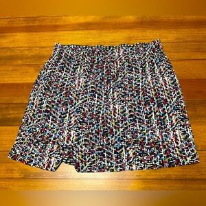 CAbi Multicolor & Polkadot Reversible Mini Skirt with Elastic Waistband Size L